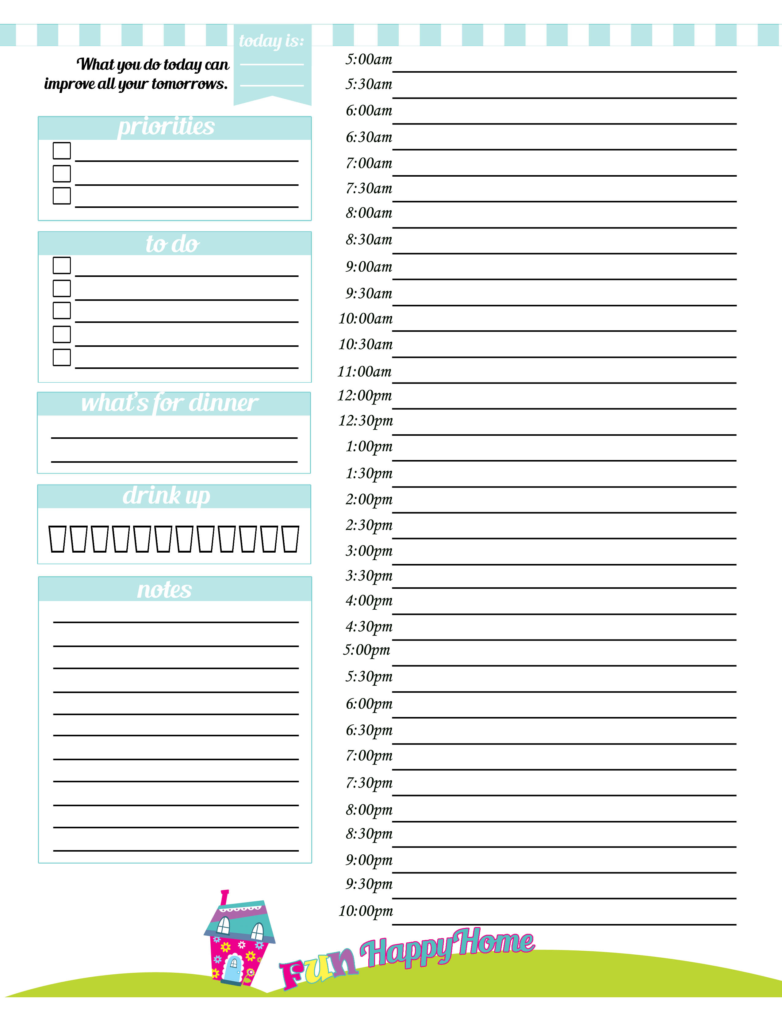 Free Daily Planner Page Printable