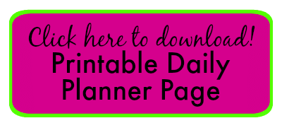 Printable Daily Planner Page from FunHappyHome.com