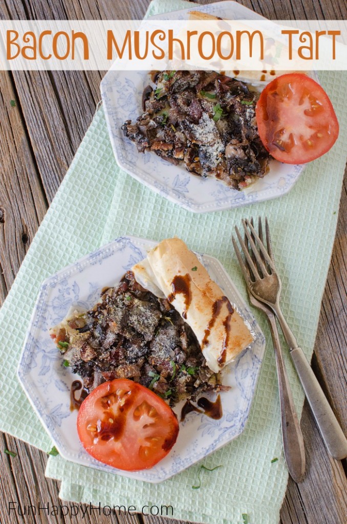 This Phyllo Dough Bacon Mushroom Tart is a perfect Sunday brunch recipe solution! With fast preparation and delicious flavors, it is sure to be a hit!