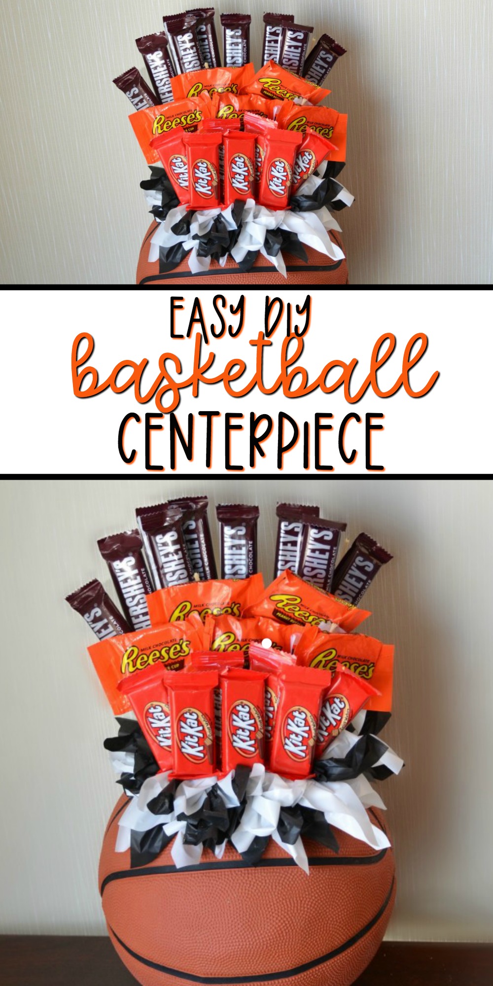 DIY Basketball Centerpiece A Fun Candy Bouquet
