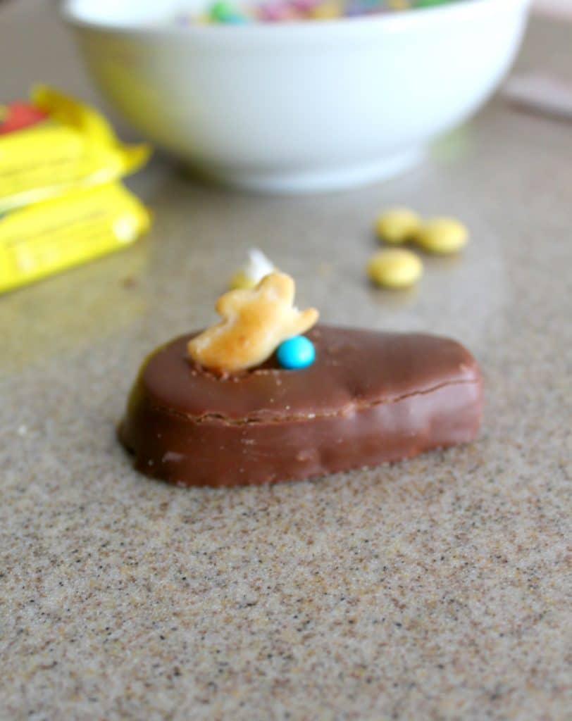 Easter Bunny Race car with little bunny in cut out hole