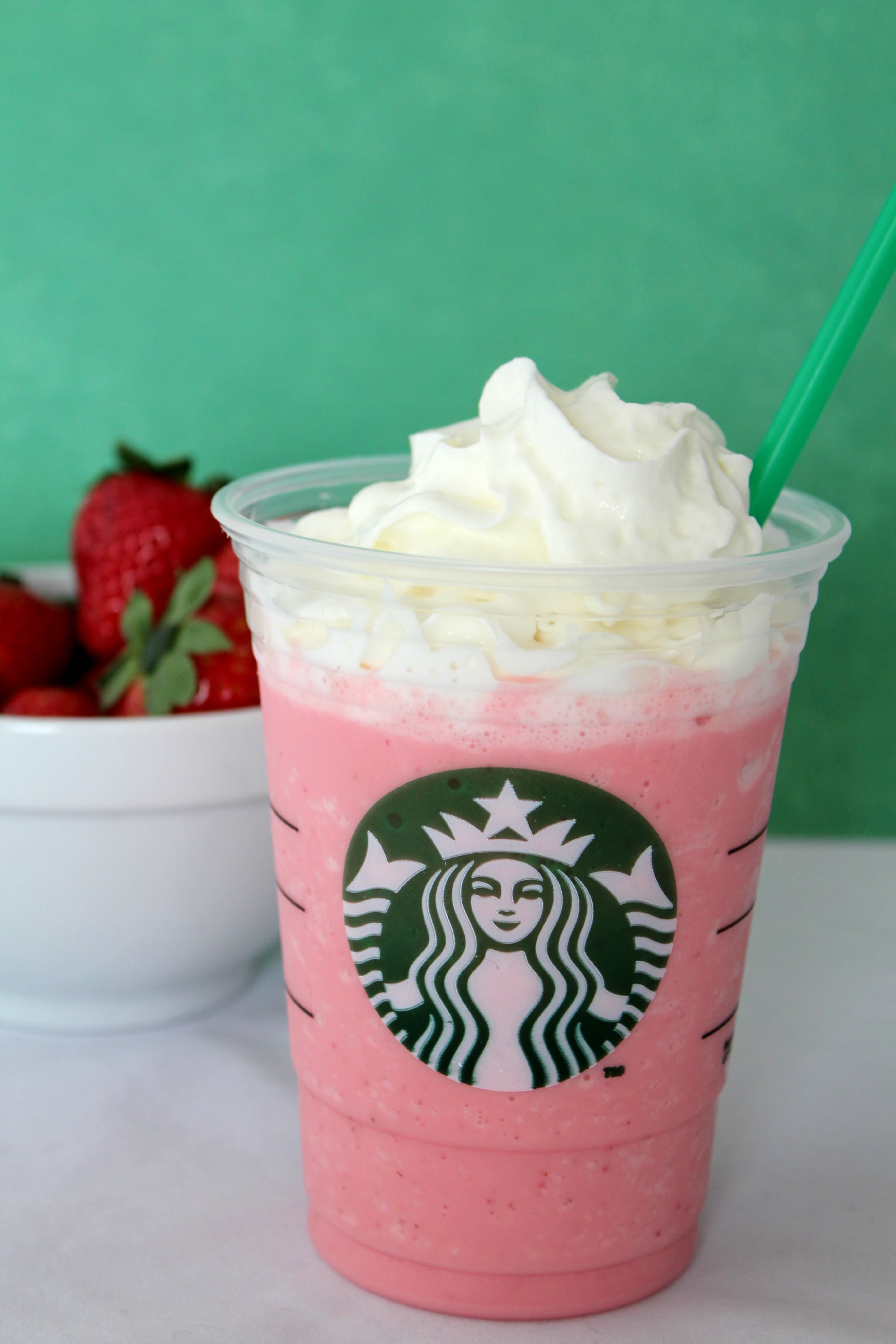 Make this Strawberry Crème Frappe coffee shop dupe at home with @there